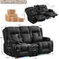 Power Loveseat Recliner Sofa with Massage & Heat Home Theater Seating with Console RV Recliner Loveseat Sofa with Usb/Outlet/Storage/Side Pocket/Led Light/Speaker (Black, Loveseat)