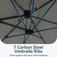 12X9 Ft Cantilever Patio Umbrella with Base Included, Rectangle Offset Outdoor Umbrellas with 360° Rotation, 5-Year-Non-Fading Hanging Pool Umbrella for Garden Deck Poolside - Grey