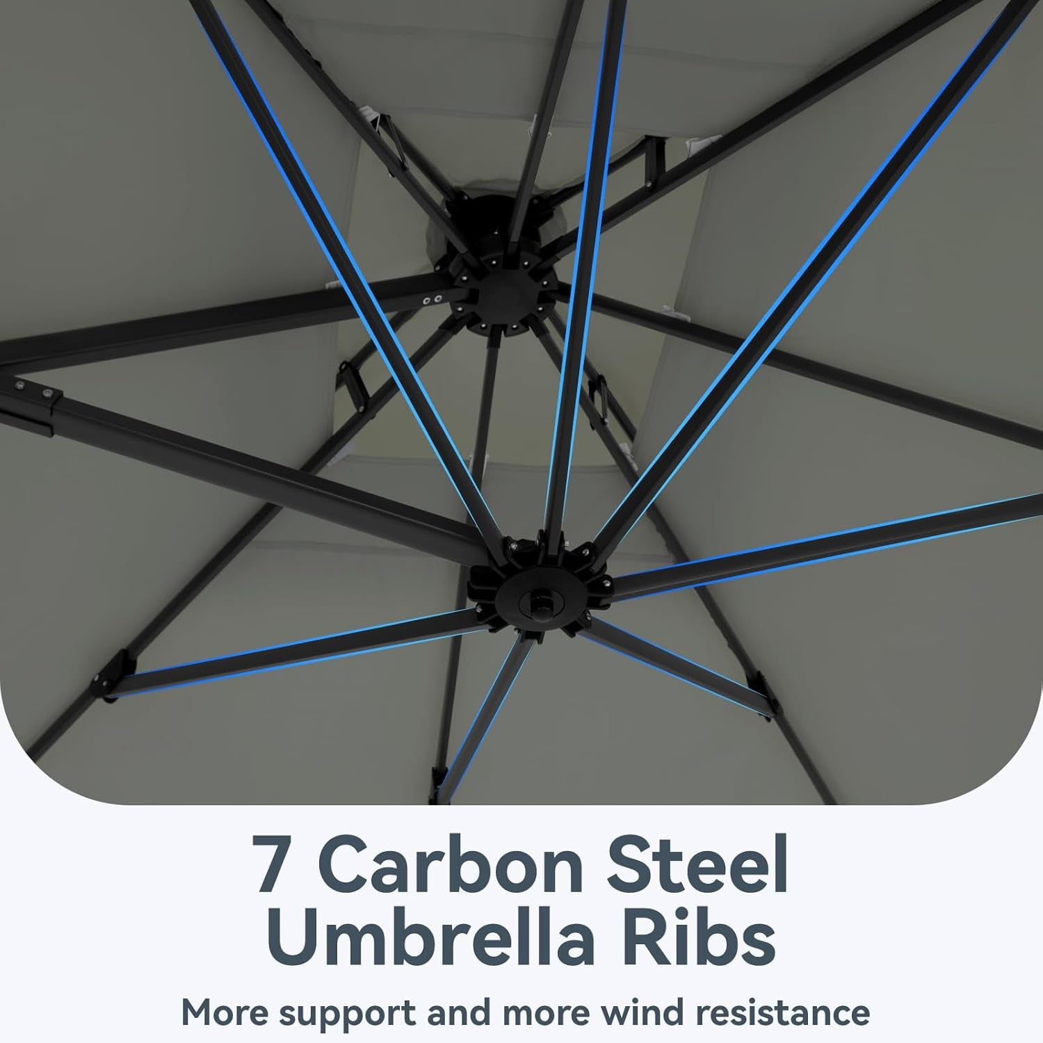 12X9 Ft Cantilever Patio Umbrella with Base Included, Rectangle Offset Outdoor Umbrellas with 360° Rotation, 5-Year-Non-Fading Hanging Pool Umbrella for Garden Deck Poolside - Grey