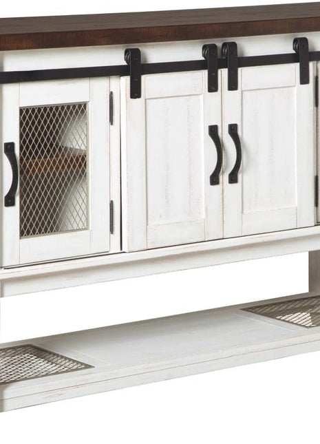 Valebeck Farmhouse Dining Room Server and Buffet Cabinet by Signature Design by Ashley in White and Brown