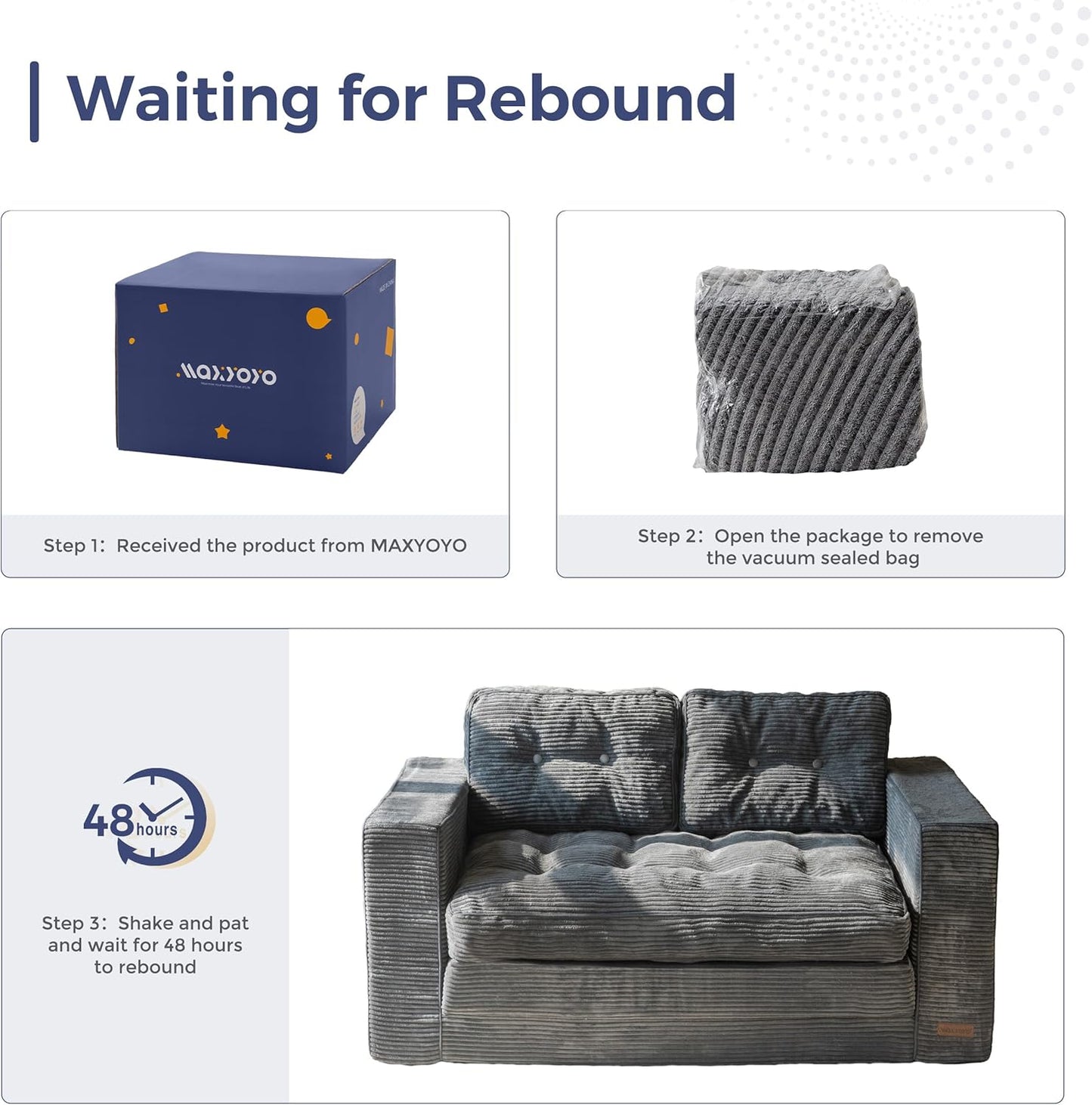 Convertible Sofa Bed, Pull Out Loveseat Sleeper Sofa, 2 in 1 Folding Couch Bed, Fold Out Floor Couch with Pillows for Living Room Bedroom Lounge, Dark Grey