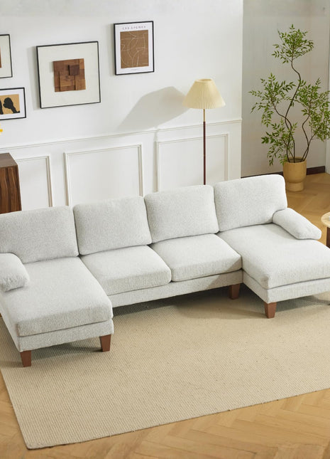 Elegant 110" U-Shaped Chenille Sectional Sofa with Dual Chaises for an Enhanced Living Room Experience