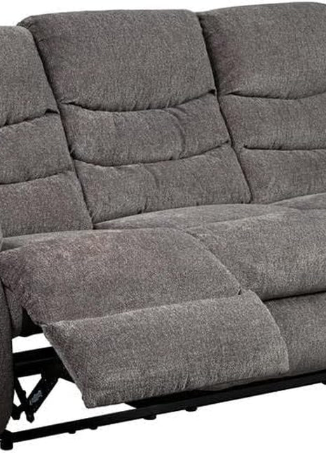 Signature Design by Ashley Tulen Contemporary Manual Pull Tab Reclining Sofa in Dark Gray