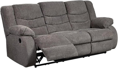 Tulen Modern Manual Pull Tab Reclining Sofa, Dark Gray