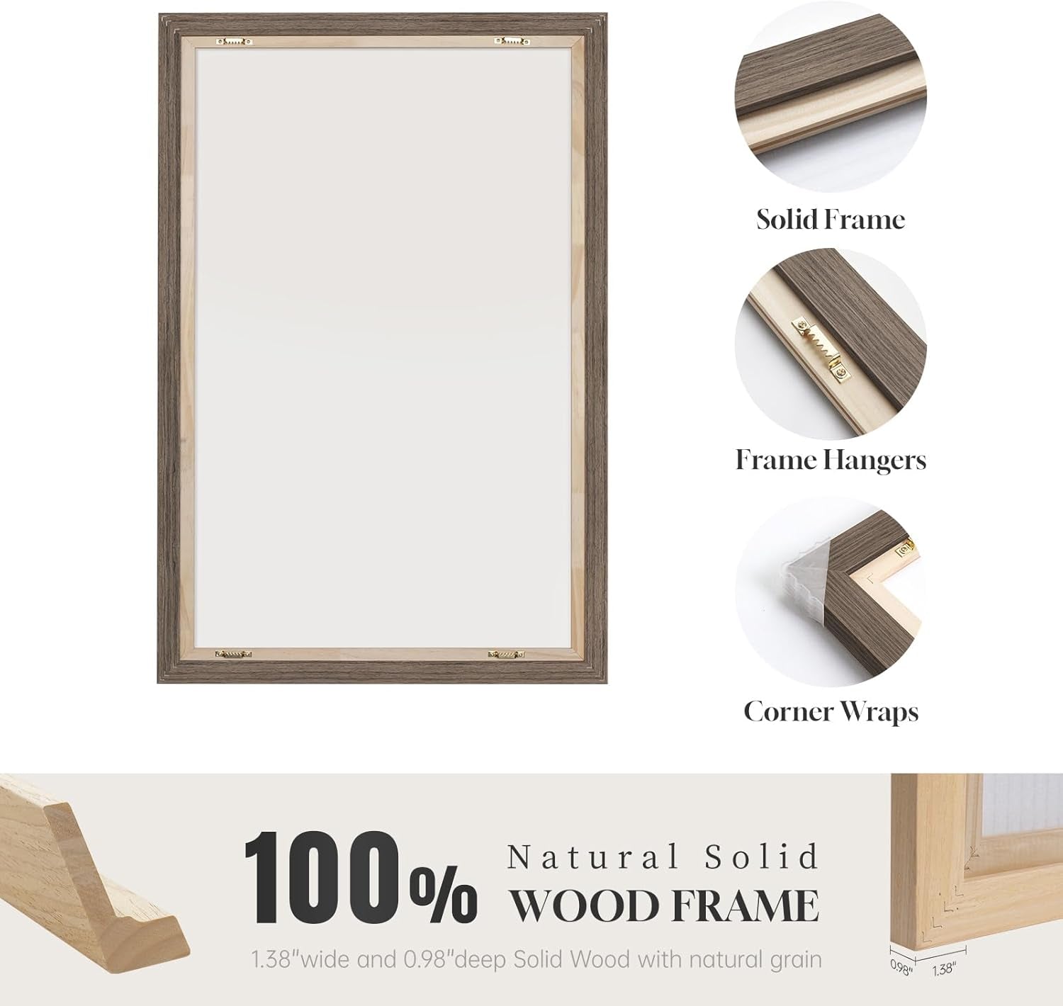 Framed Sage Green Abstract Wall Art, Modern Canvas Prints Artwork for Walls, Square Minimalist All Green Abstract Pictures for Living Room, Hallway, Fireplace, Bedroom, Home Office Wall Decor 30X30 In