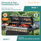 Propane Gas Grill and Charcoal Grill Combo with Side Burner & Porcelain-Enameled Cast Iron Grate, Dual Fuel BBQ Grill for Outdoor Events & Backyard Barbecue, 690 SQIN Cooking Area