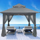 Pop up Gazebo 13X13 - Outdoor Canopy Tent with Mosquito Netting for Patio Garden Backyard(Gray)