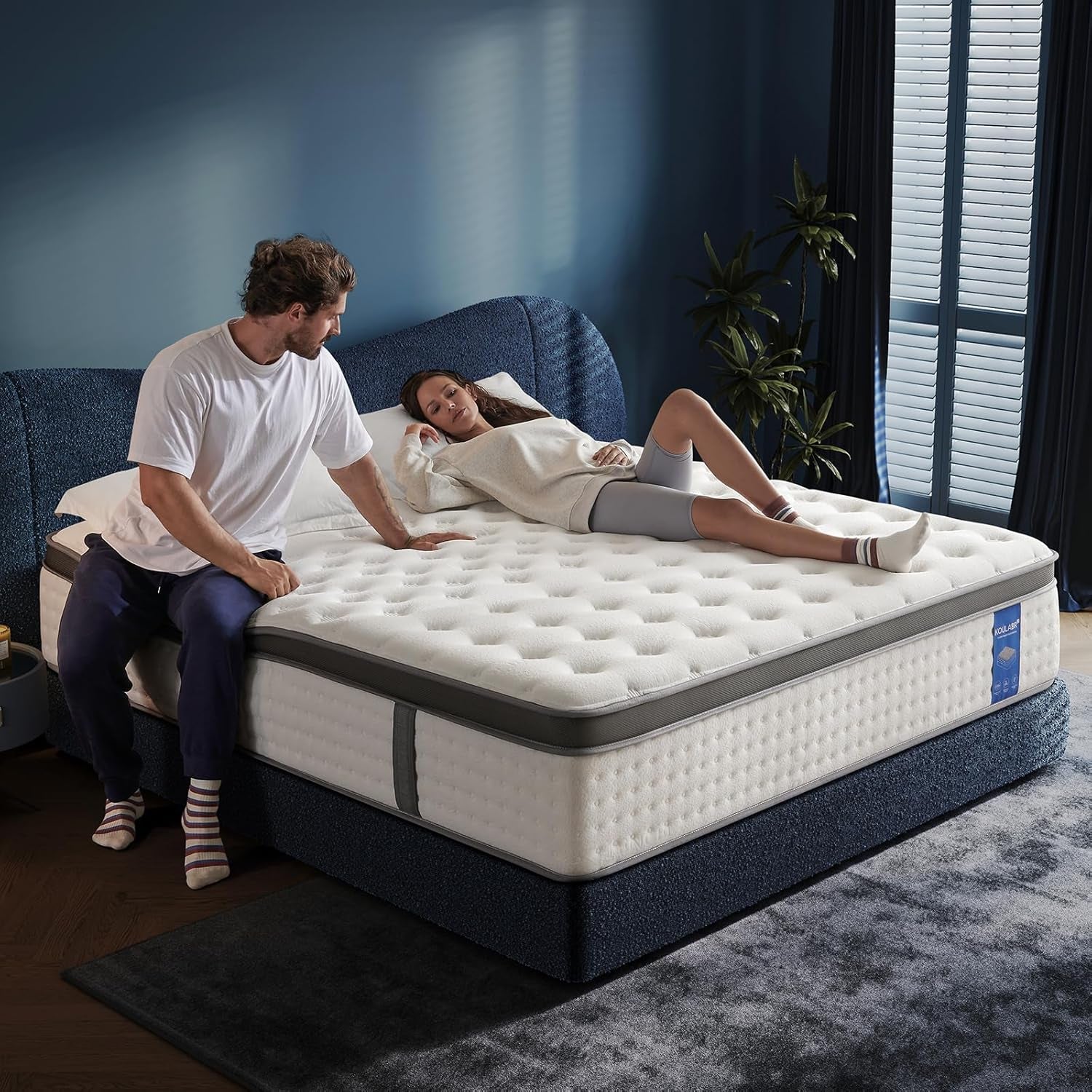 Queen Size Mattress,14 Inch Queen Mattress in a Box,Superior Hybrid with Gel Memory Foam or Back & Lumbar Support,100 Night Trial,Maximum Support,Pressure Relief,Zoned Support Spring, Firm