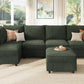 Modular Sectional Sleeper Sofa Green Couch L Shaped Sectional Sofa with Storage, Convertible Couches for Living Room - Green