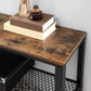 40" Industrial Console Table, 3 Tier Entryway Table with Storage Shelf, Narrow Sofa Tables for Living Room, Hallway, Entrance Hall, Corridor, Bedroom, Rustic Brown and Black ULNT81BX