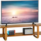 Bamboo TV Stand for Tvs up to 65", Media TV Console Table with Storage, Accent Entertainment Center with Shelf, Modern TV Stand for Living Room, Bedroom, 55"(L), Walnut