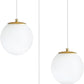 3-Light White Globe Glass Pendant Light Modern Gold Chandelier White Glass Pendant Chandelier for Dining Room Kitchen Island Foyer Hallway