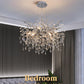 Modern Tree Branch Crystal Chandelier Luxury Silver Crystal Pendant Lighting 23.6" Contemporary 8-Light Chandeliers for Dining Room Kitchen Bedroom Living Room