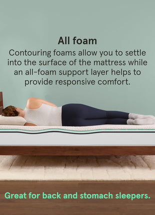 Kin 8-Inch Firm Full Adaptive Foam Mattress with Cooling Pressure Relief and Balanced Support, 100-Night Trial, Fiberglass-Free, CertiPUR-US Certified, 10-Year Limited Warranty