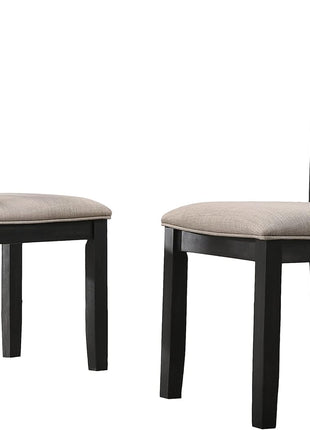 Windvale Set of 2 Black Fabric Upholstered Dining Chairs