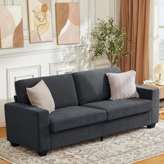 Loveseat Sofa Couch for Living Room, 83 Inch Corduroy 2 Seater Love Seat with Wide Armrest, Removable Washable Cushion Cover for Small Spaces (83Inch, Dark Gray)
