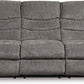 Tulen Modern Manual Pull Tab Reclining Sofa, Dark Gray