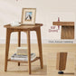 MAEZO Collection - Side Table, 2-Tier Small Square End Table, Nightstand with Tapered Legs, Curved Transitions, for Small Spaces, Living Room, Bedroom, Honey Brown ULET236K01