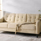 Couture Furniture Collection Nathaniel Cream Tufted 3-Seater Sofa