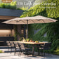 15 Ft Extra Large Patio Umbrella with Base Included, Rectangular Outdoor Umbrella Heavy Duty, Market Umbrella Double-Sided Fade Resistant for Pool Garden Backyard, Beige