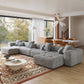183.5 Inch U-Shaped Modular Sectional Sofas, Modern 4-Seater Couch with Chaise Ottomans, Mid Century Modern Sectional Couches, Cozy Sleeper Sofa for Living Room (Linen Fabric, Grey)