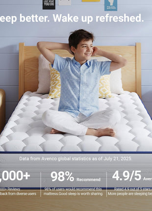 6-Inch Twin Hybrid Mattress - Medium Soft Foam and Spring Combination, Breathable Fabric, Adaptive Support, CertiPUR-US Certified, Perfect for Guest and Children's Bedrooms