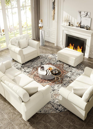 Elegant 3-Piece Chesterfield Sofa Set with Luxurious Velvet Upholstery and Stylish Nailhead Trim