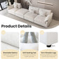 154" Modular Sectional Sofa Cloud Couch,Oversized Linen V-Shaped Sectional Sofa with Deep Seat, U-Shape 6-Seater Couch with Ottoman for Living Room in White
