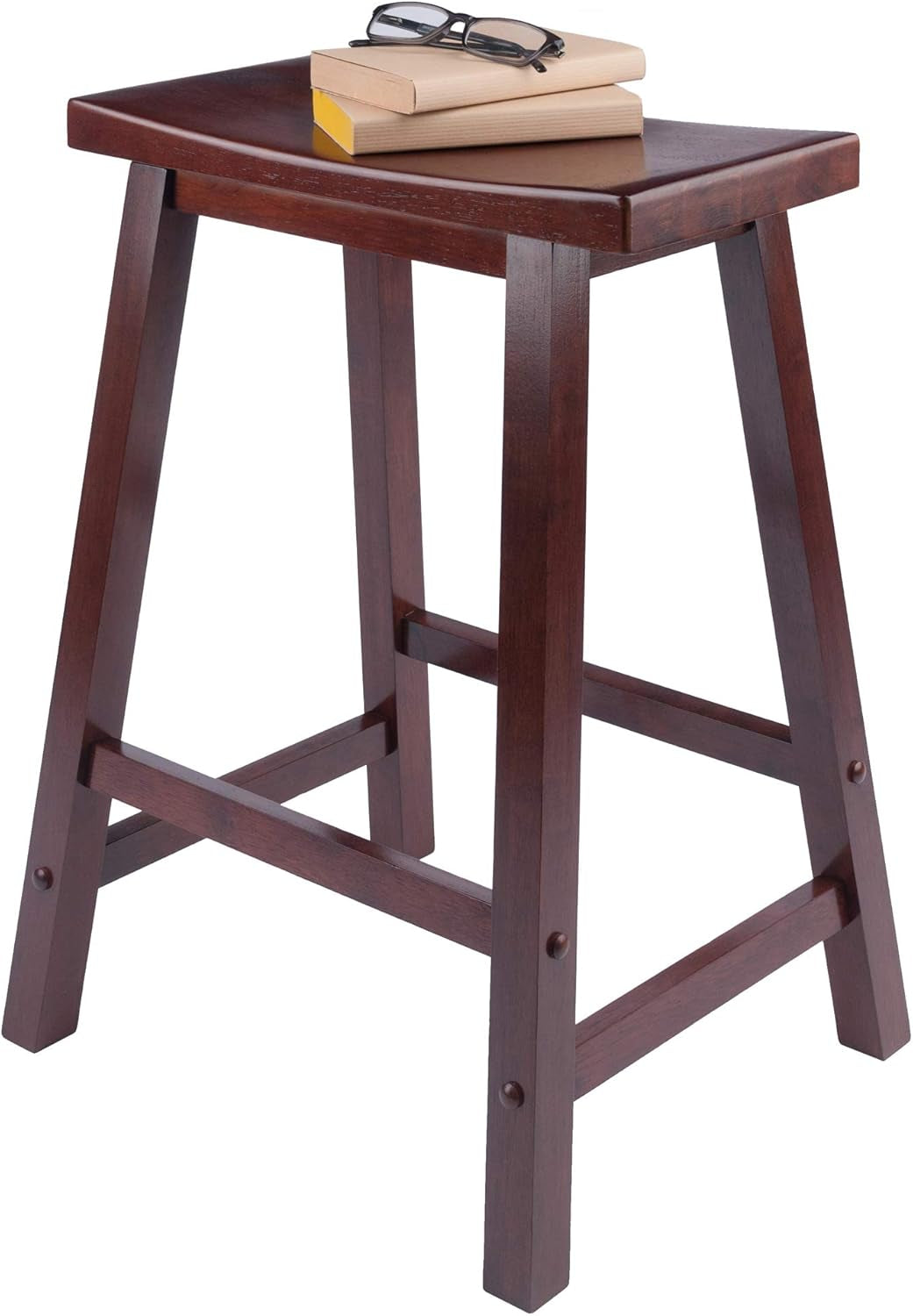 Satori Saddle Seat Counter Stool, for Kitchen, 24", Walnut