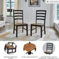 Wildenauer Armless Dining Chair, Set of 2, Ladderback Design, 19" W X 23.25" D X 39" H, Black & Light Brown with 2-Tone Finish