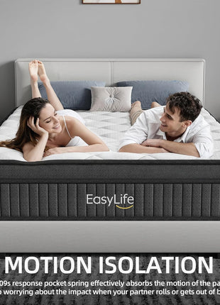 12-Inch Multilayer Hybrid Queen Mattress by Cochones | Nectar | Medium Firm | Cool and Breathable | Individual Pocketed Springs for Enhanced Motion Isolation | Conveniently Delivered in a Box