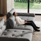 Oversized Sectional Couches for Living Room, Modular Sectional Sofa with Storage & Adjustable Back, Chenille Tufted Cloud Couch Deep Seat Loveseat Sofa, 3 Seater, Light Gray