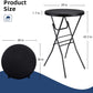Cocktail Table 28In High Top round Folding Indoor Outdoor, Plastic Bar Height Foldable Bistro Tall Table for Party, Patio, Dining Room, Kitchen, Events, Removable Locking Legs, Black