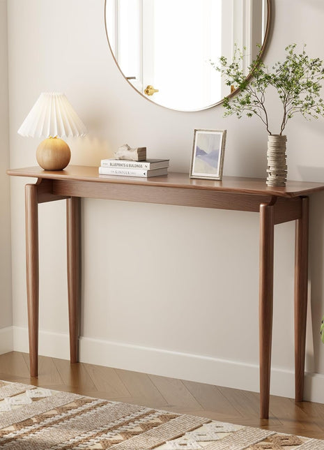 Walnut Wood Slim Console Table for Entryway and Living Room (47.2 inches)