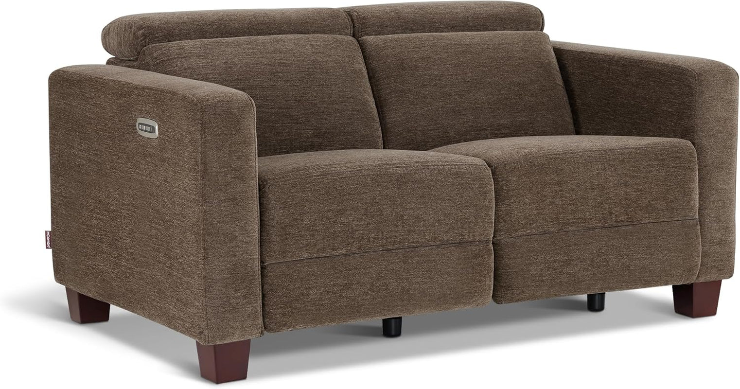 62.2'' Reclining Loveseat, Wall Hugger Power Loveseat Recliner Sofa with Adjustable Headrest, USB a & C Charge Ports, Wood Legs, for Living Room (Fabric Hl198M1)(Coffee)