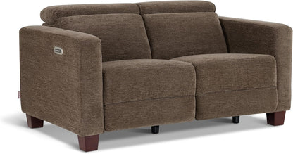 62.2'' Reclining Loveseat, Wall Hugger Power Loveseat Recliner Sofa with Adjustable Headrest, USB a & C Charge Ports, Wood Legs, for Living Room (Fabric Hl198M1)(Coffee)