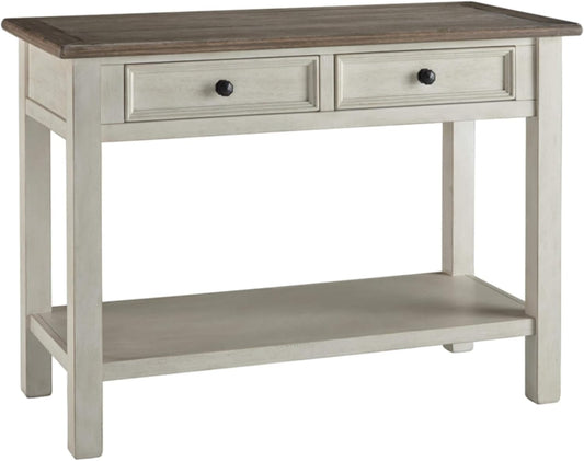 Bolanburg Farmhouse Rectangular Two Tone Sofa Table, Antique Cream