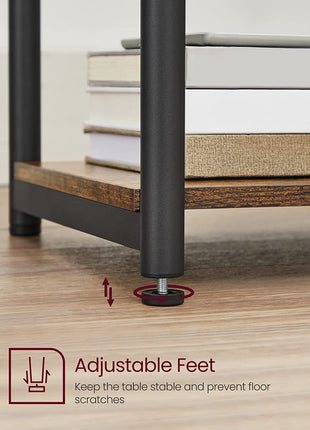 Rustic Brown and Classic Black Side Table - Versatile Small End Table and Tall Nightstand for Living Room, Bedroom, Office, and Bathroom - Model ULET273B01