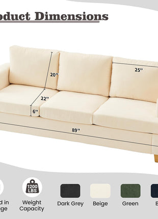 2-Piece Beige Chenille Loveseat and Sofa Set for a Comfortable Living Room Experience, Ideal for Apartments