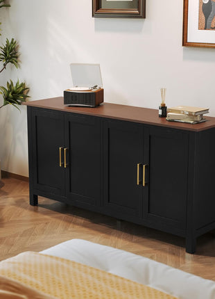 60" Modern Sideboard Buffet Cabinet with Adjustable Shelves, Versatile Storage Solution for Dining Room, Living Room, Kitchen, and Entryway