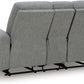 Carrigan Lane Classic Manual Pull Tab Dual Sided Reclining Loveseat with Console and Storage, Gray
