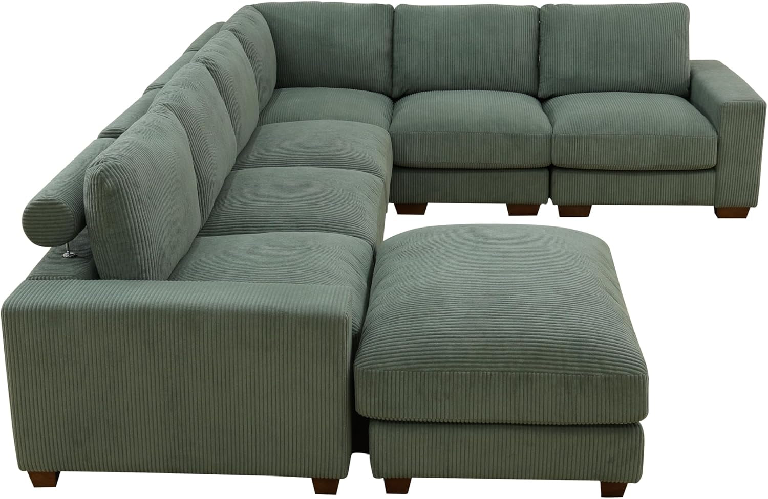 Premium Corduroy 7-Pieces Living Room Sofa Set，Luxury Modular Oversized Apartment Couch ，U Shaped Sectional Couches for Living Room ，Easy Assembly