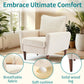 Comfy Accent Chair for Living Room Bedroom and Waiting Room, Upholstered Mid-Century Reading Chair with Pillow and Solid Wood Legs, Wide Singe Modern Lounge Sofa (Beige)