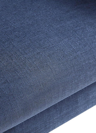 Set of 2 Accent Chairs, Upholstered Button-Tufted Linen Mid-Century Modern Armchairs, Comfortable Fabric Armchairs for Living Room, Bedroom, and Waiting Areas in Dark Blue