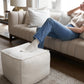 Beautiful Boucle Pouf Ottoman and Foot Rest - Elevate Your Living Room Decor with Lightweight Comfort and Charm - a round Modern Foam Filled Foot Stool Perfect to Rest Your Feet