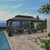 12' X 20' Large Gazebo Aluminum Galvanized Steel Double Roof for Patio Lawn and Garden Outdoor Gazebo Grey