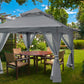 Patio Gazebo Outdoor Pop up Gazebo with Mesh Walls (13X13,Dark Gray)