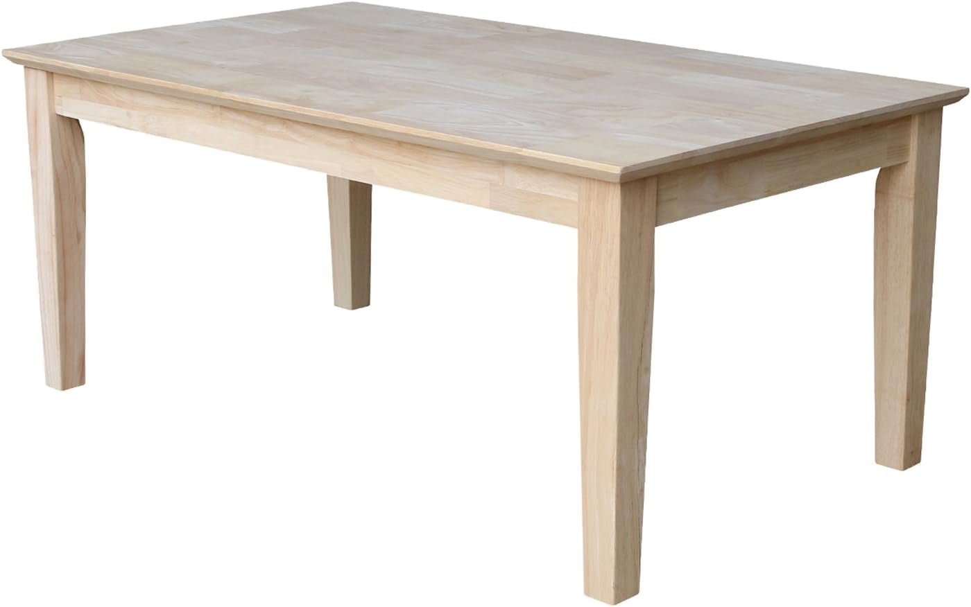 International Concepts 48" W Shaker Sofa Table and Tall Shaker Coffee Table, Unfinished