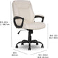 Classic Puresoft PU Padded Mid-Back Height Adjustable Office Computer Desk Chair with Armrest, 26"D X 23.75"W X 42"H, Cream