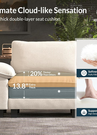 Elegant 3-Piece Modular Sectional Sofa Set in Chenille Beige for Spacious Living Rooms